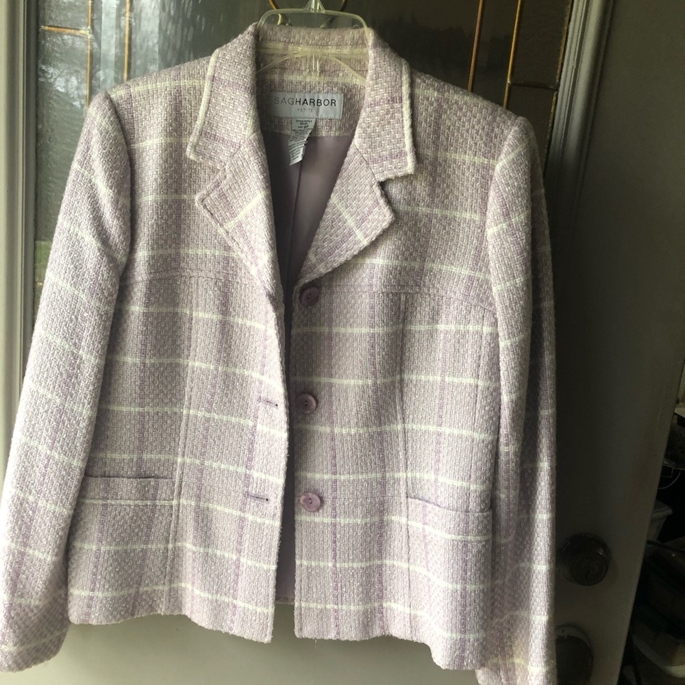 Sag Harbor Blazer Jacket Size 8 Petite Very good condition, lavender